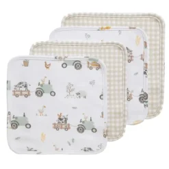 Living Textiles Bath Gift Set|Baby Bath Towels*- 5Pc Bath Gift Set, Tractor Ride