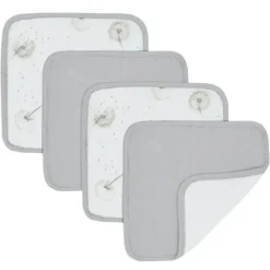 Living Textiles Organic|Baby Washcloths*- 4Pk Baby Organic Muslin Washer Cloths, Dandelion