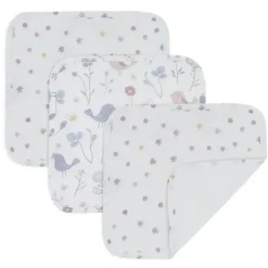 Living Textiles Baby Washcloths*- 3Pk Baby Muslin Wash Cloths, Birds