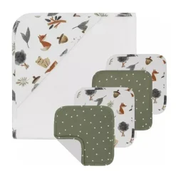 Living Textiles Baby Bath Towels*- 5Pk Forest Retreat Bath Gift Set