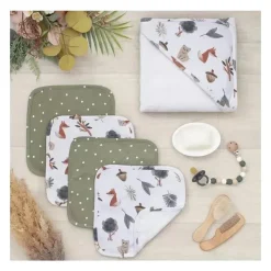 Living Textiles Baby Bath Towels*- 5Pk Forest Retreat Bath Gift Set