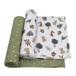 Living Textiles Swaddles & Wearable Blankets*- 2Pk Forest Retreat Jersey Swaddle