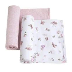 Living Textiles Swaddles & Wearable Blankets*- 2Pk Jersey Swaddle, Mushroom House
