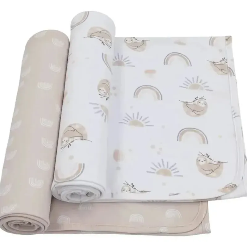 Living Textiles Swaddles & Wearable Blankets*- 2Pk Rainbow Sloth Jersey Swaddle