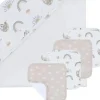 Living Textiles Bath Gift Set|Baby Bath Towels*- 5Pk Rainbow Sloth Bath Gift Set