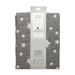 Living Textiles Blankets & Quilts*Cotton Muslin Jacquard Blanket - Grey Star