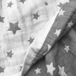 Living Textiles Blankets & Quilts*Cotton Muslin Jacquard Blanket - Grey Star
