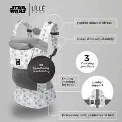 Líllébaby Star Wars|Front, Hip And Backpack Carriers*Líllé Baby - 3-in-1 Ergonomic CarryOn for Children 25-60 lbs, Disney's Star Wars, Galaxy Far Far Away