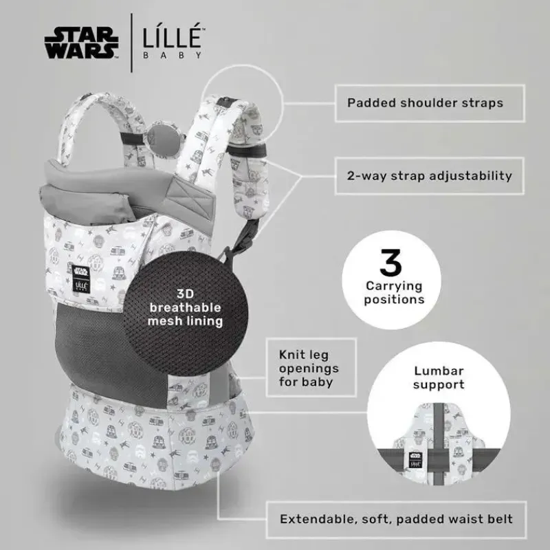 Líllébaby Star Wars|Front, Hip And Backpack Carriers*Líllé Baby - 3-in-1 Ergonomic CarryOn for Children 25-60 lbs, Disney's Star Wars, Galaxy Far Far Away