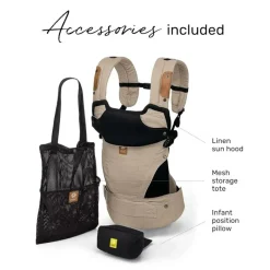 Líllébaby Front, Hip And Backpack Carriers*- Elevate 6-In-1 Linen Blend Baby Carrier, Warm Sand
