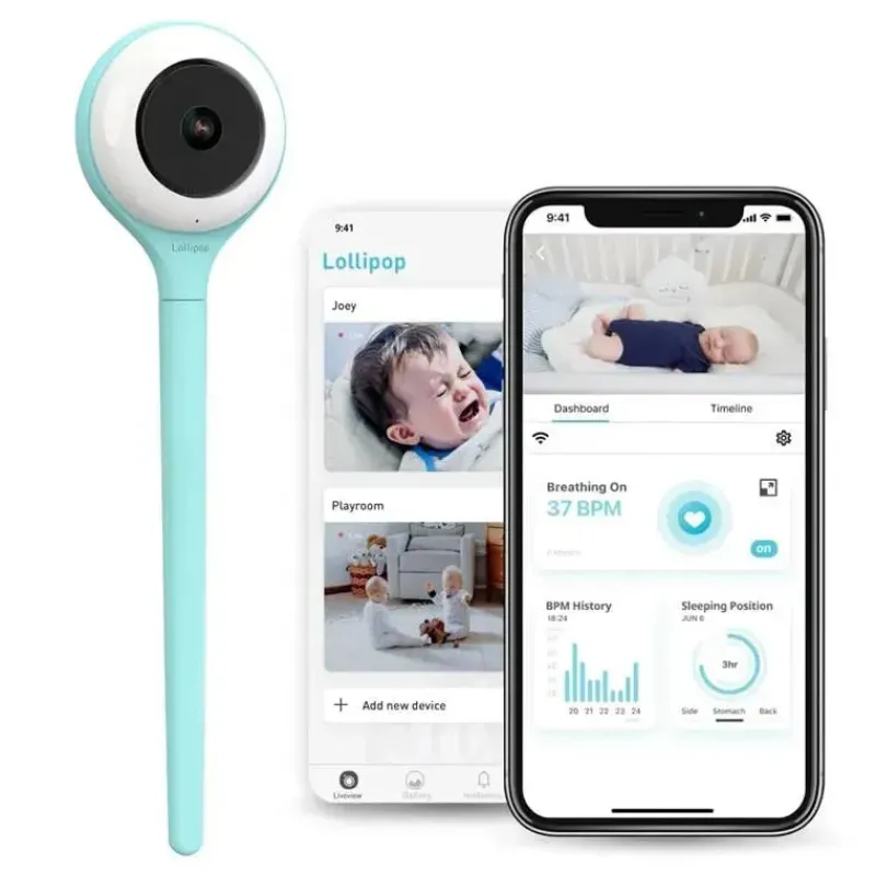 Lollipop Cool Baby Products|Video Monitors*- Baby Monitor Full-Featured Smart Wi-Fi Camera, Turquoise