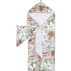 Loulou LOLLIPOP Baby Bath Towels*- Hooded Towel Set, Secret Garden