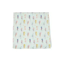 Loulou LOLLIPOP Swaddles & Wearable Blankets*- Muslin Swaddle, Painterly Seahorse