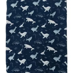 Loulou LOLLIPOP Wearable Blankets*- Muslin Swaddle, Blue Whales