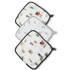 Loulou LOLLIPOP Baby Washcloths*- 3Pk Washcloth Set, Happy Trucks