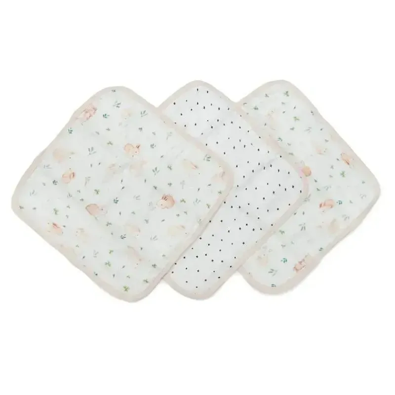 Loulou LOLLIPOP Easter|Baby Washcloths*- 3Pk Washcloth Set, Bunny Meadow