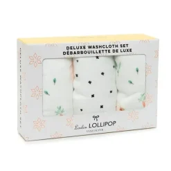 Loulou LOLLIPOP Easter|Baby Washcloths*- 3Pk Washcloth Set, Bunny Meadow