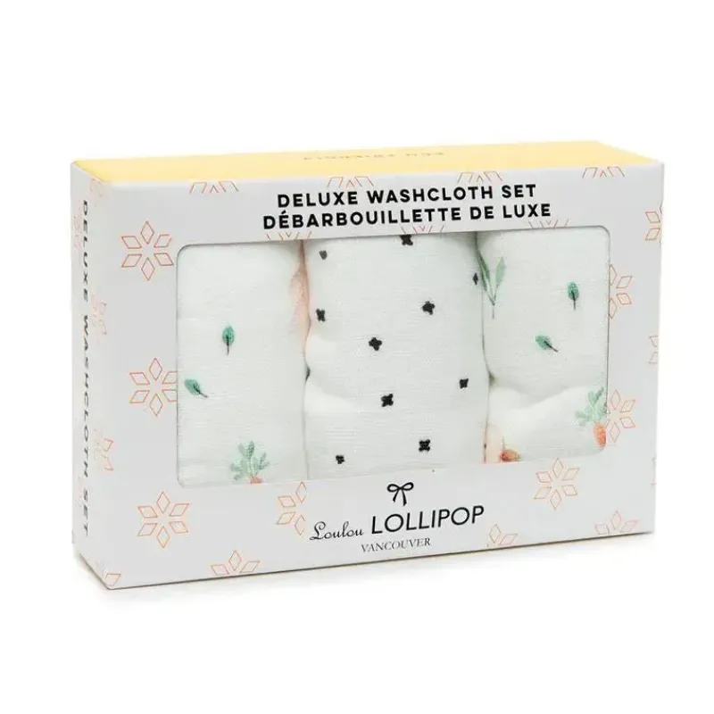 Loulou LOLLIPOP Easter|Baby Washcloths*- 3Pk Washcloth Set, Bunny Meadow