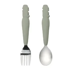 Loulou LOLLIPOP Utensils & Accessories|Dishes, Utensils & Food Containers*- Toddler Spoon/Fork Set, Alligator/Sage