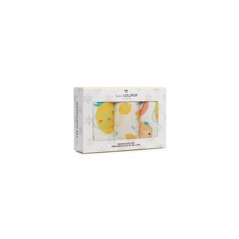 Loulou LOLLIPOP Baby Washcloths*Cutie Fruits Wash Cloth Set