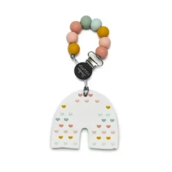 Loulou LOLLIPOP Toys For 0-12 Months|Gift For Baby*Silicone Teether Set, Pastel Rainbow