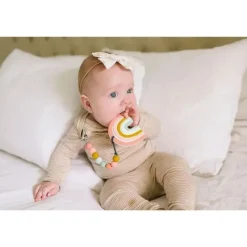 Loulou LOLLIPOP Toys For 0-12 Months|Gift For Baby*Silicone Teether Set, Pastel Rainbow