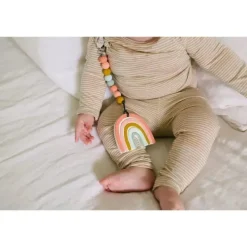 Loulou LOLLIPOP Toys For 0-12 Months|Gift For Baby*Silicone Teether Set, Pastel Rainbow