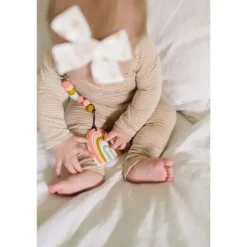 Loulou LOLLIPOP Toys For 0-12 Months|Gift For Baby*Silicone Teether Set, Pastel Rainbow