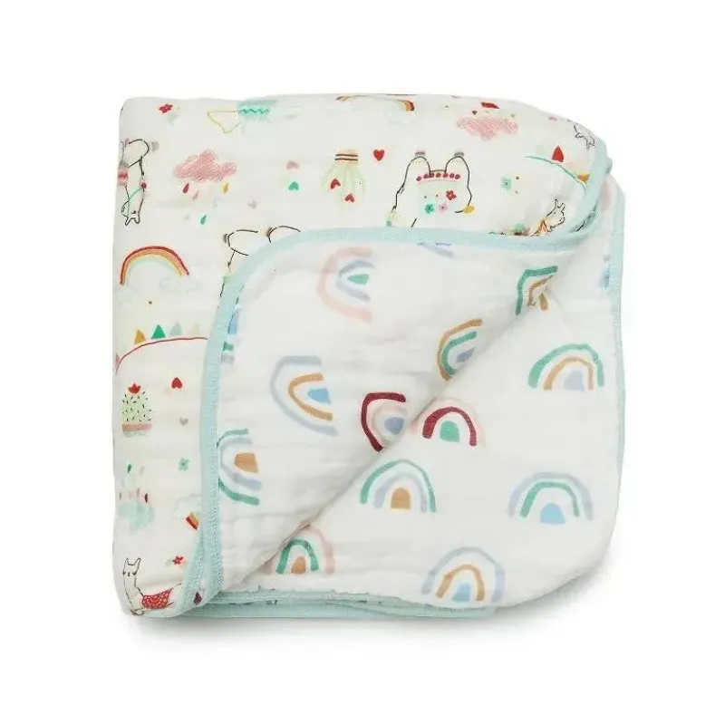 Loulou LOLLIPOP Blankets & Quilts*Loulou Rainbow & Designs Muslin Quilt Baby Blanket