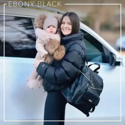Luli Bebe Diaper Backpacks*- Monaco Diaper Bag Backpack, Ebony-Black