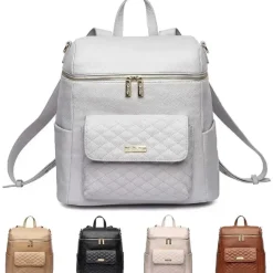 Luli Bebe Diaper Backpacks*- Monaco Diaper Bag Backpack, Stone-Grey