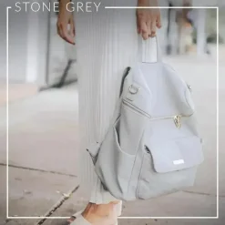 Luli Bebe Diaper Backpacks*- Monaco Diaper Bag Backpack, Stone-Grey