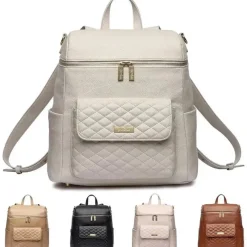 Luli Bebe Diaper Backpacks*- Monaco Diaper Bag Backpack, Pearl-White