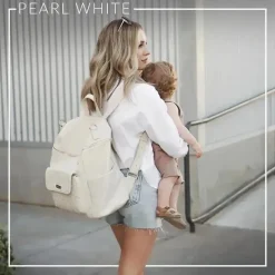 Luli Bebe Diaper Backpacks*- Monaco Diaper Bag Backpack, Pearl-White