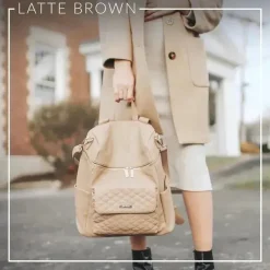 Luli Bebe Diaper Backpacks*- Monaco Diaper Bag Backpack, Latte-Brown