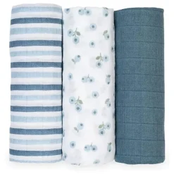 Lulujo Baby Blankets & Quilts*Lulujo - 3Pk Blueberries Muslin Receiving Blankets