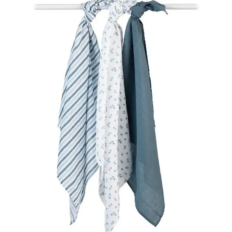 Lulujo Baby Blankets & Quilts*Lulujo - 3Pk Blueberries Muslin Receiving Blankets