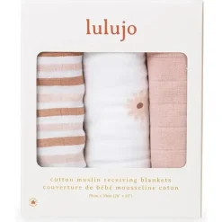 Lulujo Baby Blankets & Quilts*Lulujo - 3Pk Daisies Muslin Receiving Blankets