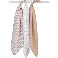 Lulujo Baby Blankets & Quilts*Lulujo - 3Pk Rainbows Muslin Receiving Blankets