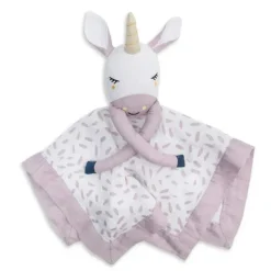 Lulujo Baby Lovies, Security Blankets & Blankies*Lulujo - Unicorn Cotton Muslin Lovie