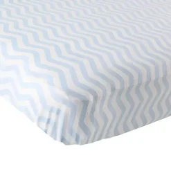 Baby Vision Crib & Bed Sheets*Luvable Friends - Blue Chevron Unisex Baby Fitted Crib Sheet