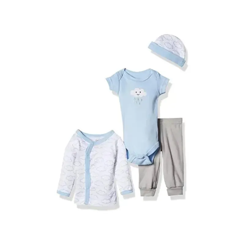 Baby Vision Preemie Clothing*Luvable Friends - 4Pk Baby Boy Cotton Preemie Layette Set