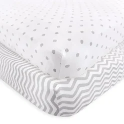 Baby Vision Crib & Bed Sheets*Luvable Friends - Unisex Baby Fitted Crib Sheet, Gray Chevron Dot