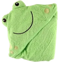 Baby Vision Baby Bath Towels*Luvable Friends Animal Face Hooded Woven Terry Baby Towel, Frog