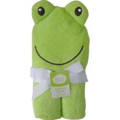 Baby Vision Baby Bath Towels*Luvable Friends Animal Face Hooded Woven Terry Baby Towel, Frog