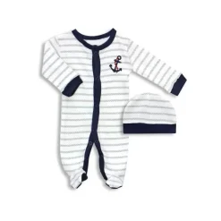 Luvable Friends Preemie Clothing*Preemie Sleep N Play & Cap, Baby Boy Anchor