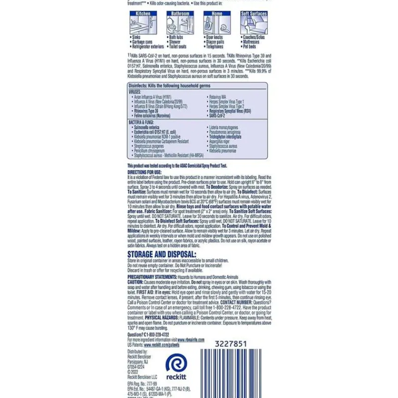 PTL USA Cleaning*Lysol-To-Go Disinfectant Spray 1Oz