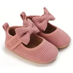 MacroBaby Baby Shoes*- Baby Girls Shoes Cute Bowknot Striped Mary Jane Flats, Pink