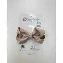 MacroBaby Baby Hair Accessories*- Hair Bow Medium, Nude