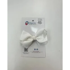MacroBaby Baby Hair Accessories*- Hair Bow Medium, White